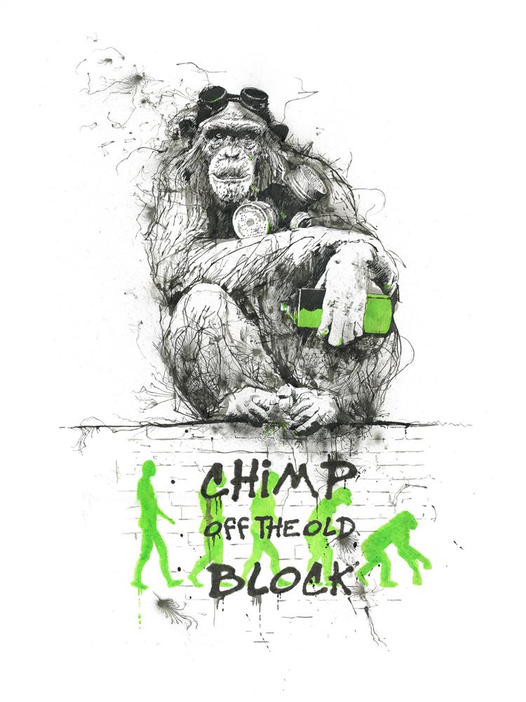 Chimp Off The Old Block - Miniature by Scott Tetlow - TheArtistsQuarter