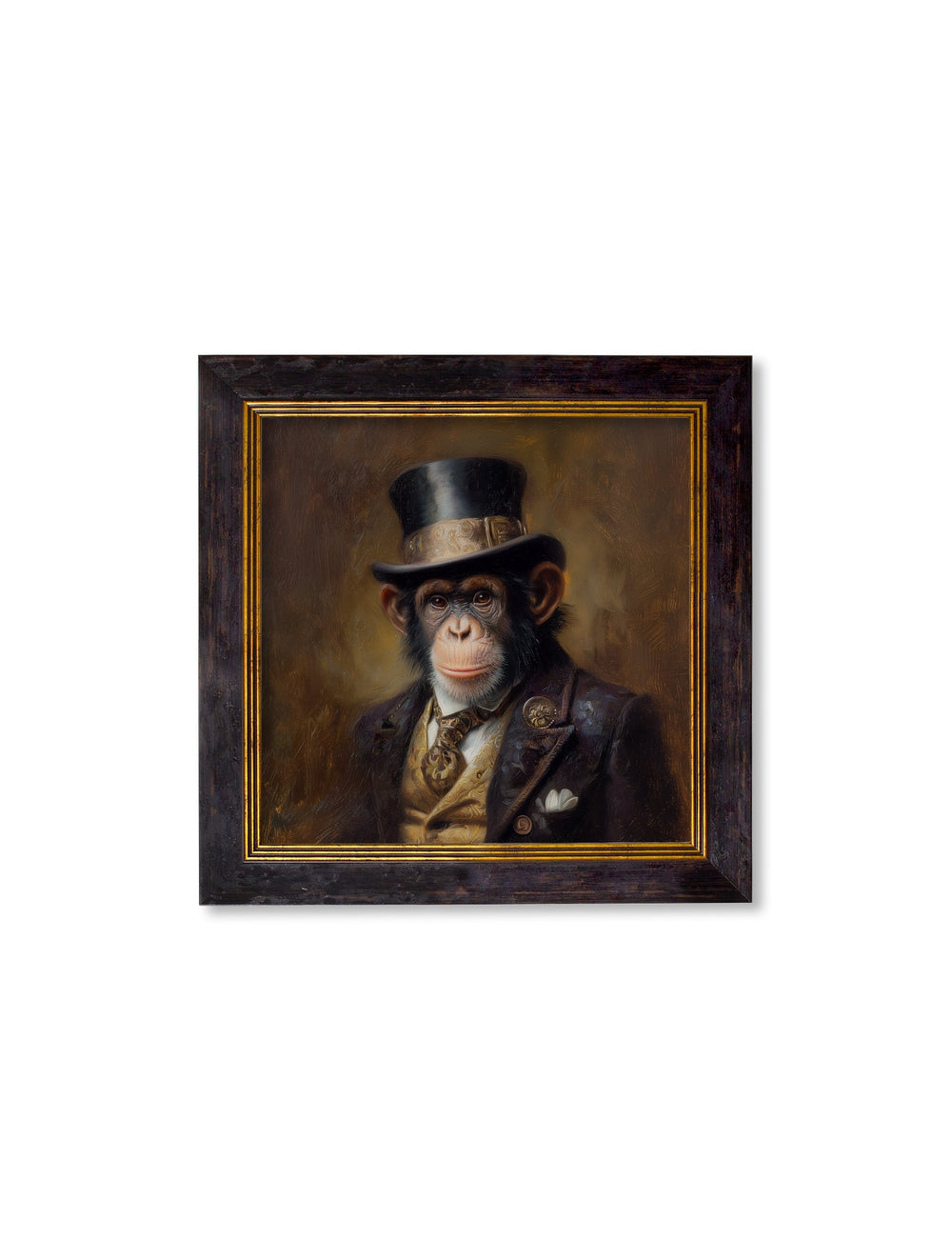 Sir Bananington - Gentleman Chimpanzee Oxford Square Frame - TheArtistsQuarter