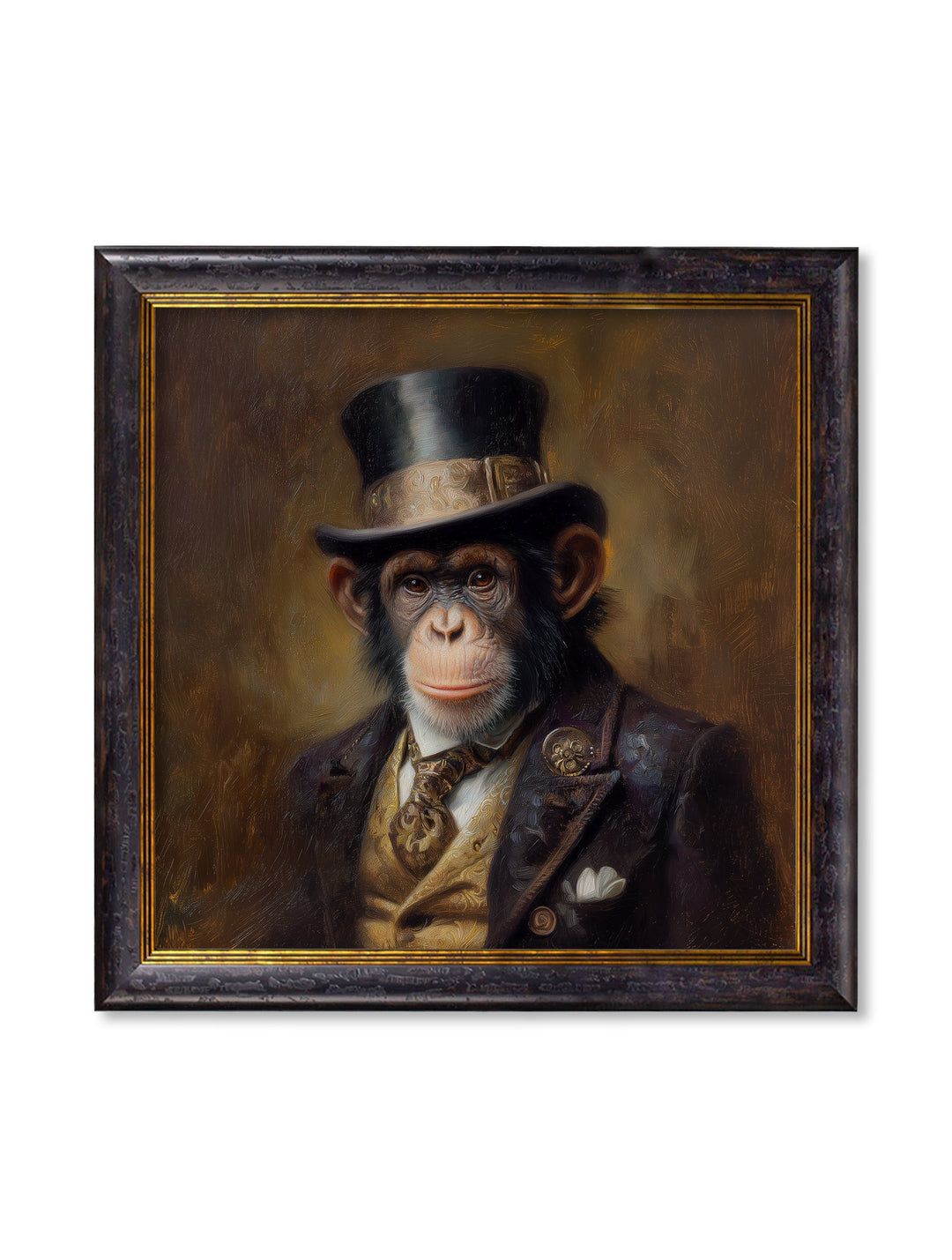 Sir Bananington - Gentleman Chimpanzee Oxford Square Frame - TheArtistsQuarter