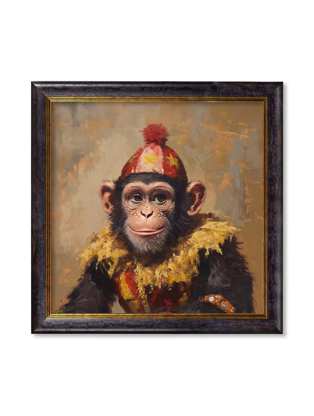 Chimpy the Daring - Circus Chimpanzee Oxford Square Frame - TheArtistsQuarter
