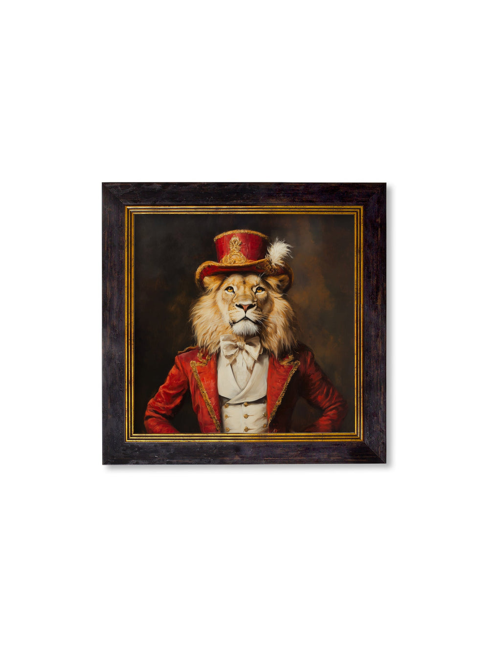 Maximum Mane - Circus Master Lion Oxford Square Frame - TheArtistsQuarter