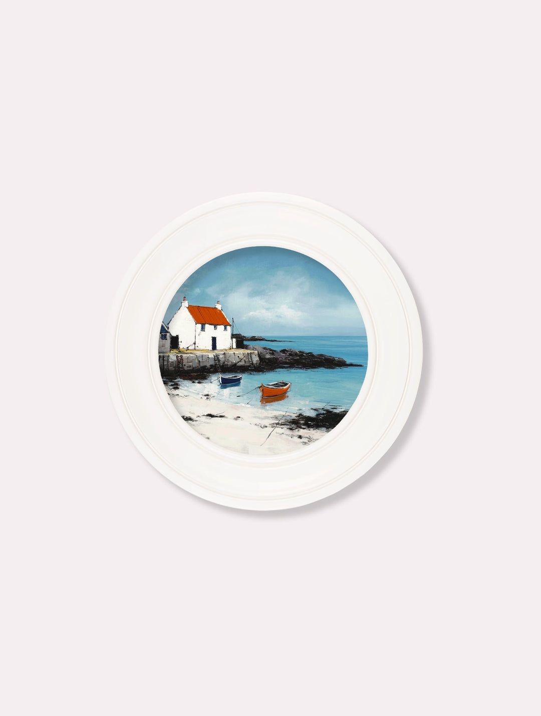 The Coastal House - Oxford White Round Frame - TheArtistsQuarter