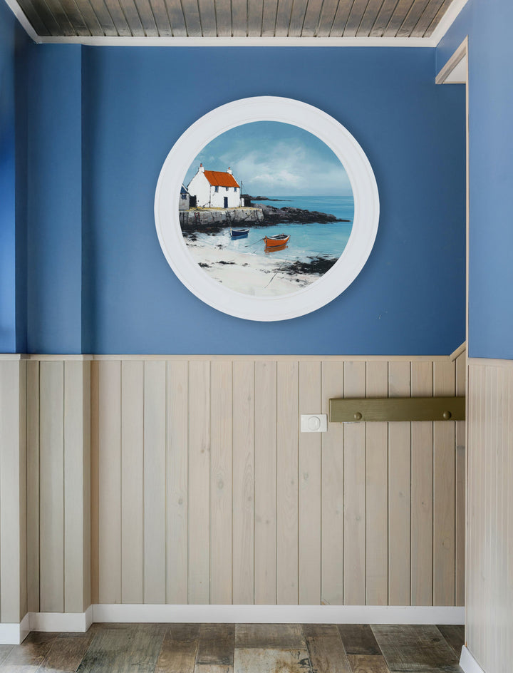 The Coastal House - Oxford White Round Frame - TheArtistsQuarter