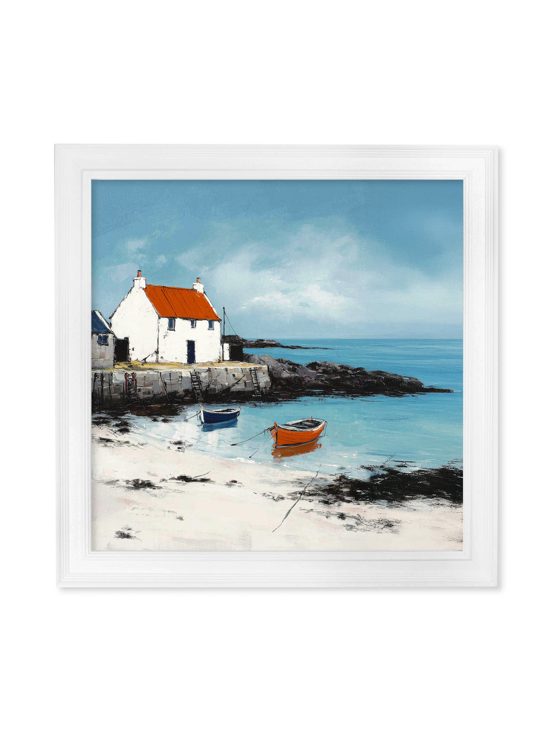 The Coastal House - White Hurstwood Square Frame - TheArtistsQuarter