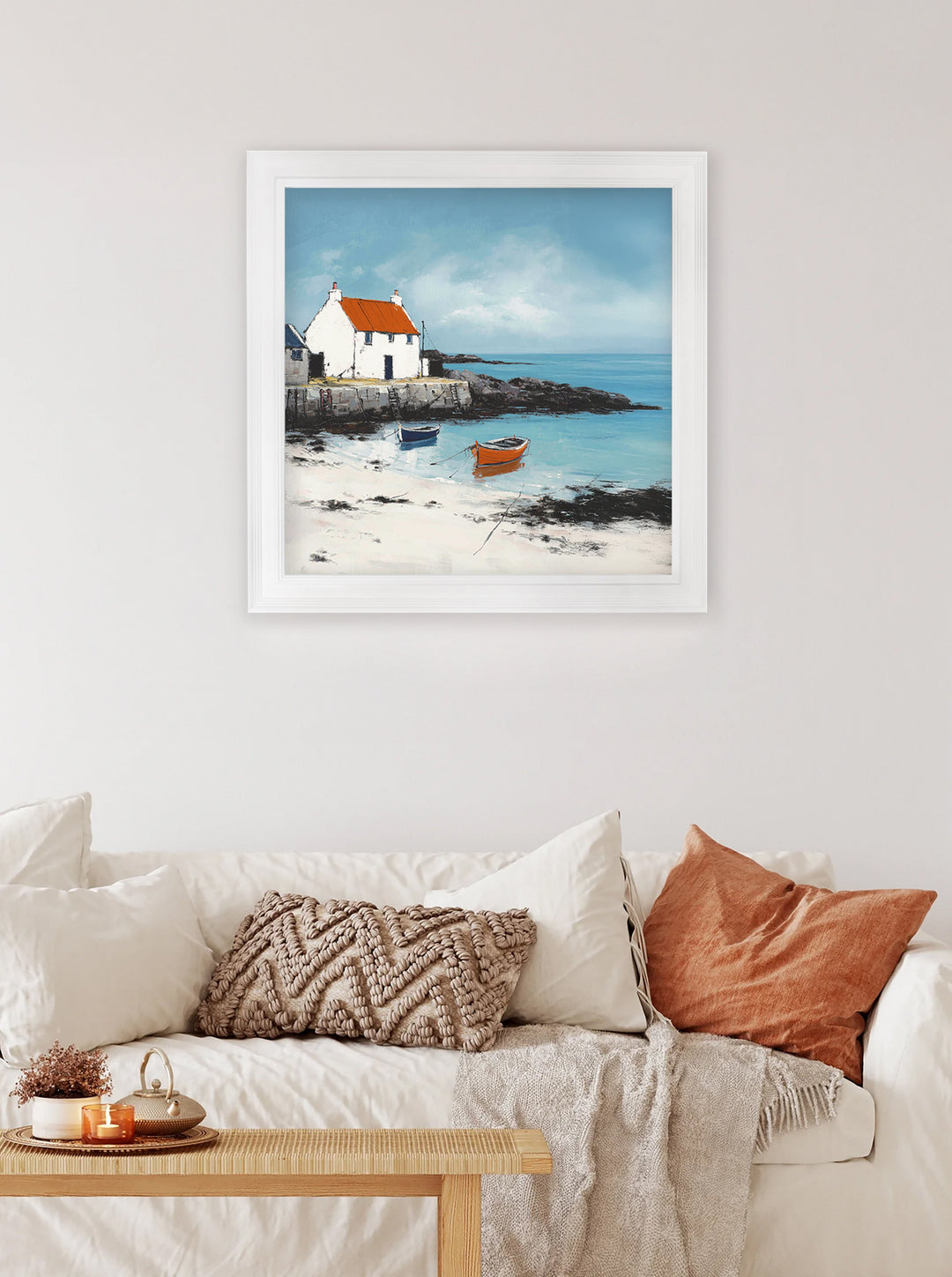 The Coastal House - White Hurstwood Square Frame - TheArtistsQuarter