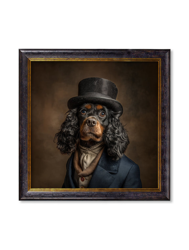 Lord Longears - Gentleman Cocker Spaniel Oxford Square Frame - TheArtistsQuarter