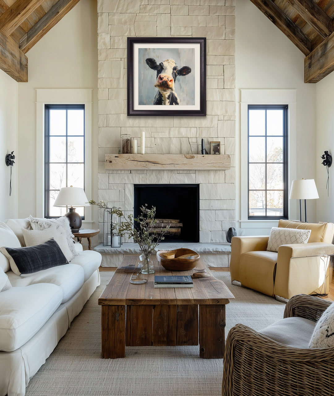 The Curious Cow - Black Hurstwood Square Frame - TheArtistsQuarter