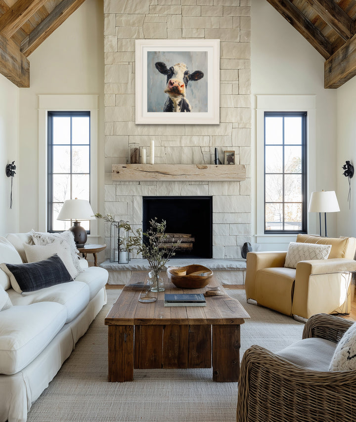 The Curious Cow - Cream Hurstwood Square Frame - TheArtistsQuarter