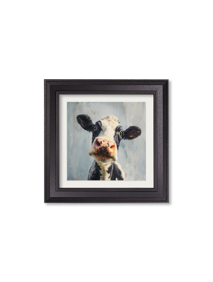 The Curious Cow - Black Hurstwood Square Frame - TheArtistsQuarter