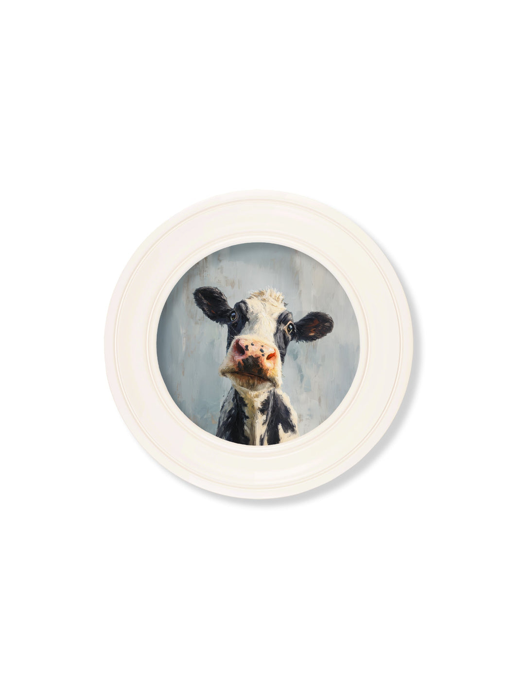 The Curious Cow - Oxford Strong White Round Frame - TheArtistsQuarter