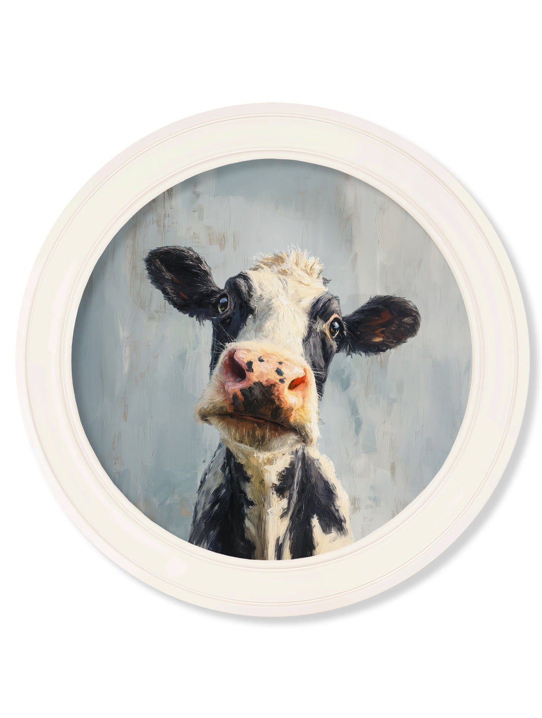 The Curious Cow - Oxford Strong White Round Frame - TheArtistsQuarter