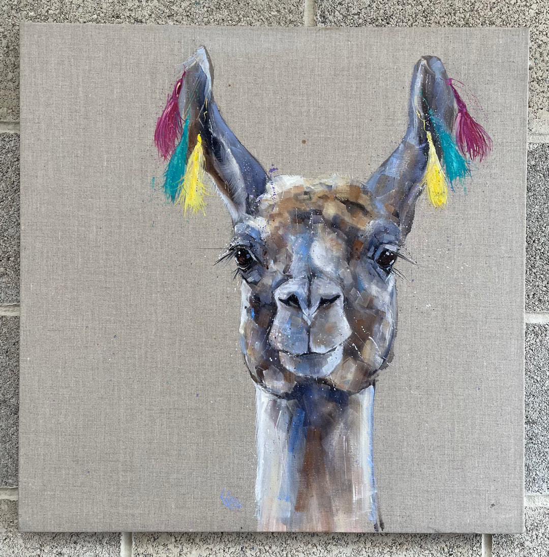 Drama Llama By Louise Luton Original Canvas *SALE* - TheArtistsQuarter