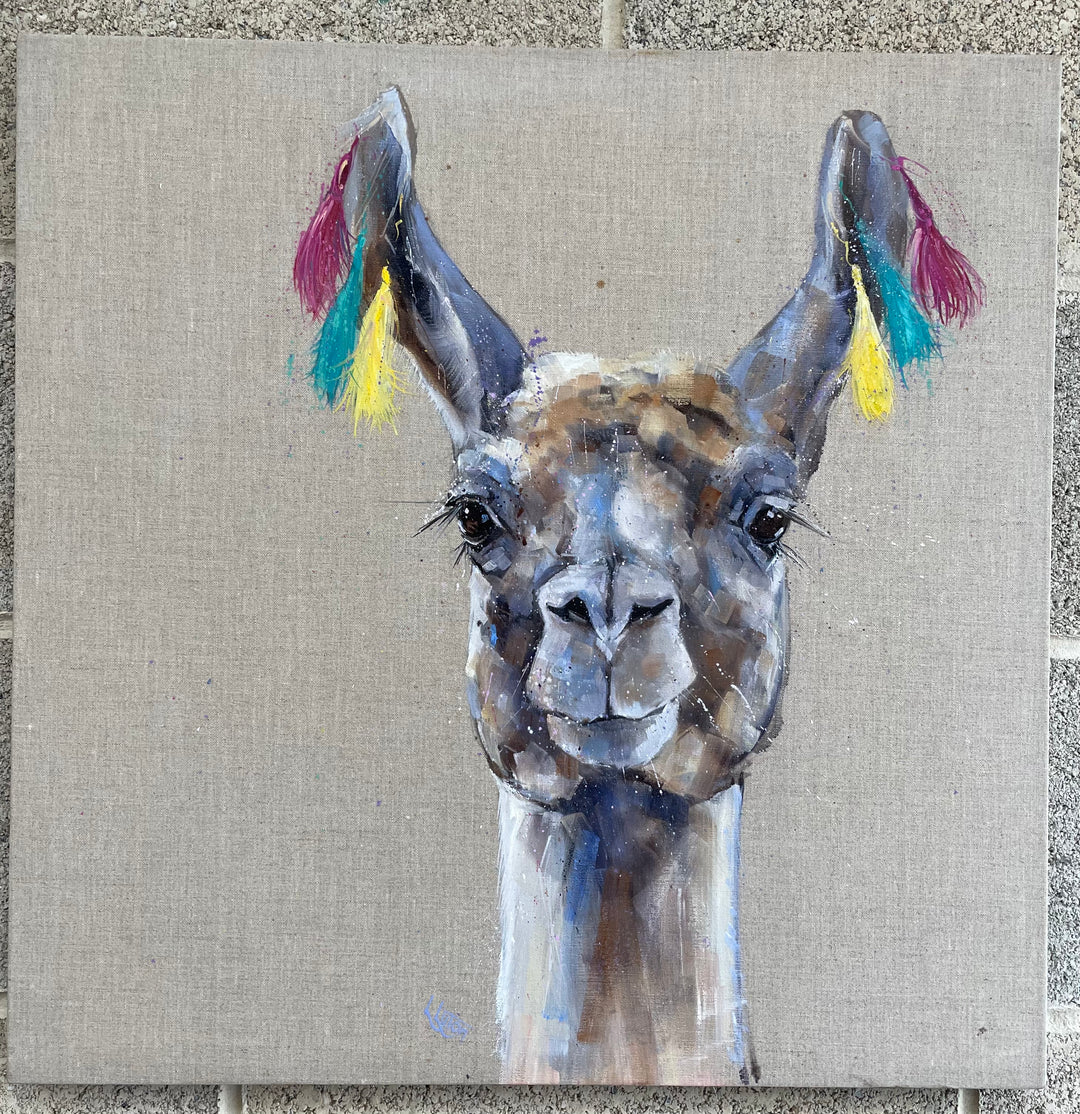 Drama Llama By Louise Luton Original Canvas *SALE* - TheArtistsQuarter