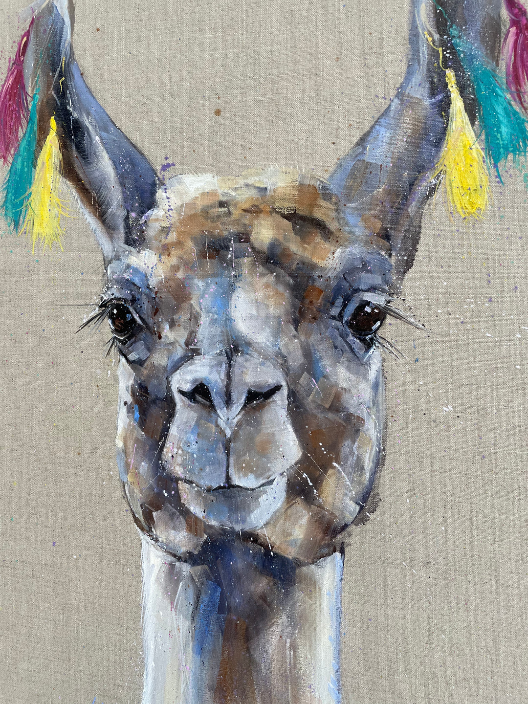 Drama Llama By Louise Luton Original Canvas *SALE* - TheArtistsQuarter