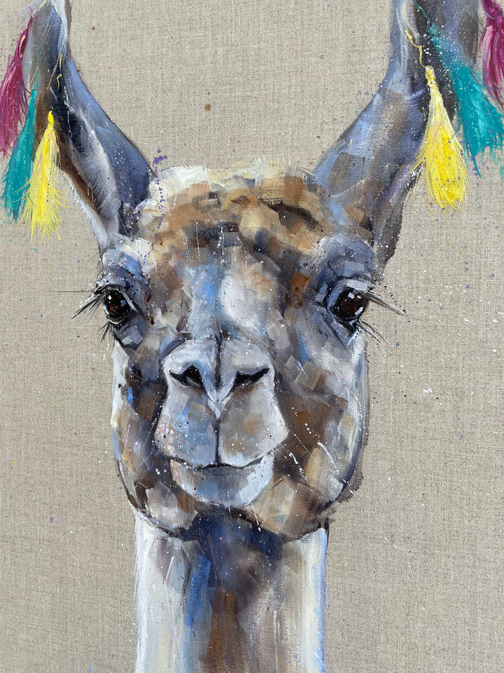 Drama Llama By Louise Luton Original Canvas *SALE* - TheArtistsQuarter