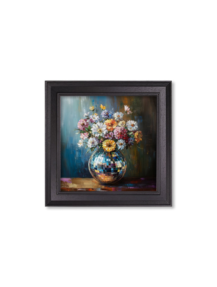 Disco Wildflowers - Black Hurstwood Square Frame - TheArtistsQuarter