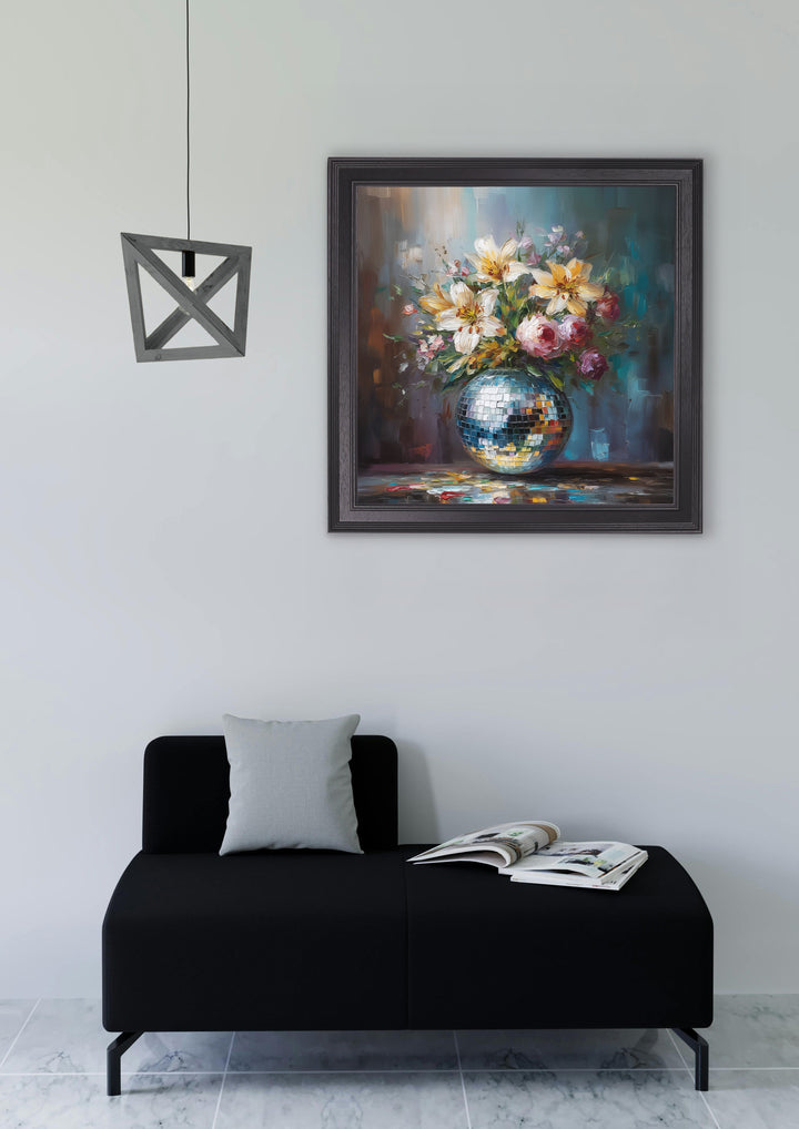 Disco Lilies & Roses - Black Hurstwood Square Frame - TheArtistsQuarter