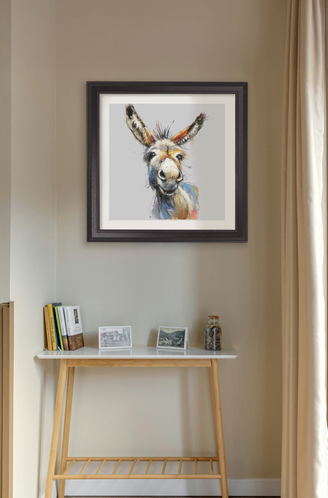 Donkey Jack & Jennet Cosy Sketch - Black Hurstwood Square Frame - TheArtistsQuarter