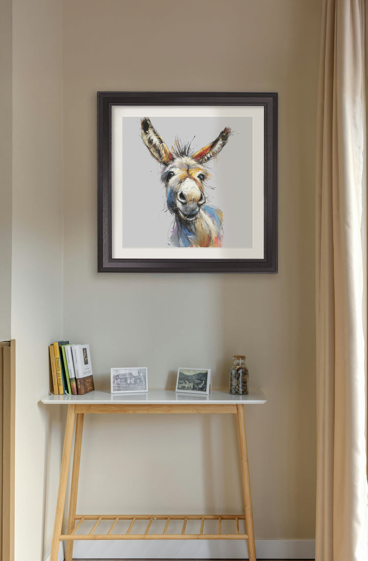 Donkey Jack & Jennet Cosy Sketch - Black Hurstwood Square Frame - TheArtistsQuarter