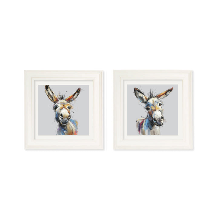 Donkey Jack & Jennet Cosy Sketch - Cream Hurstwood Square Frame - TheArtistsQuarter