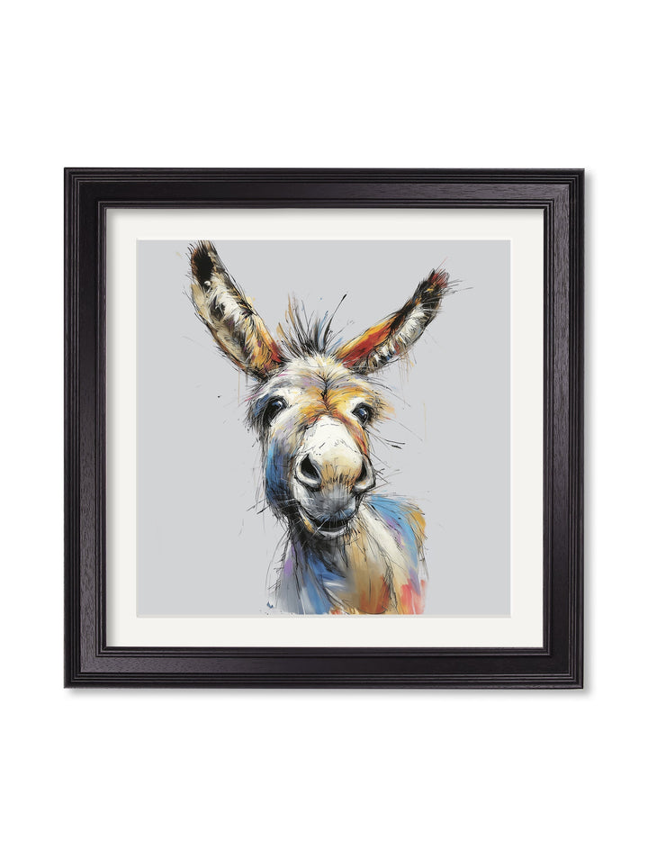 Donkey Jack & Jennet Cosy Sketch - Black Hurstwood Square Frame - TheArtistsQuarter