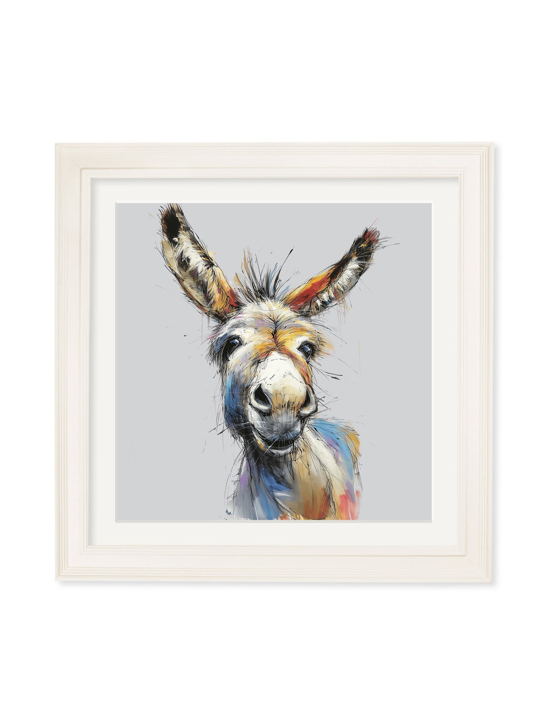 Donkey Jack & Jennet Cosy Sketch - Cream Hurstwood Square Frame - TheArtistsQuarter