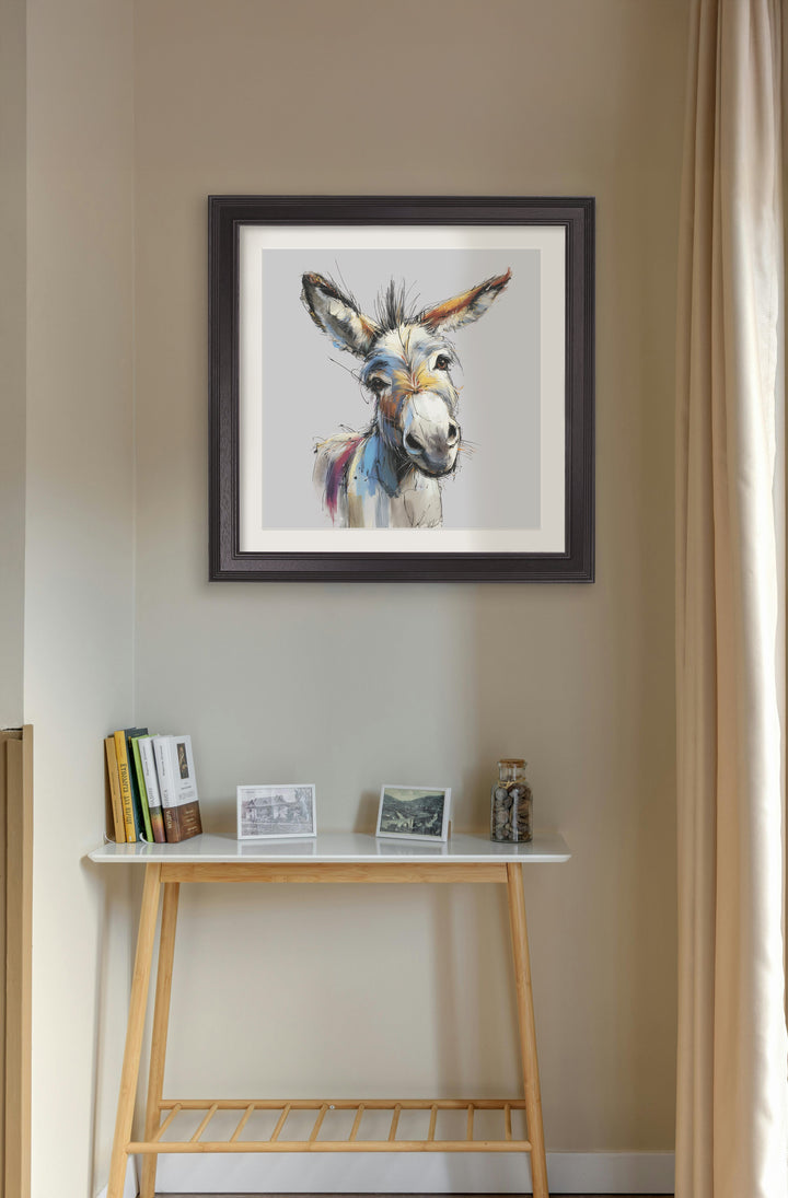 Donkey Jack & Jennet Cosy Sketch - Black Hurstwood Square Frame - TheArtistsQuarter