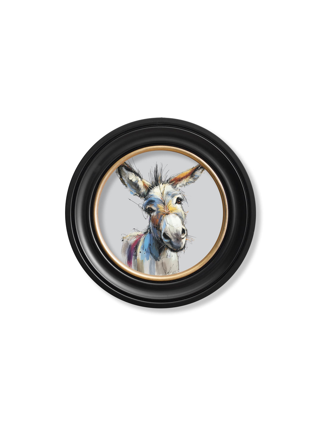 Donkey Jack & Jennet Cosy Sketch - Oxford Round Frame - TheArtistsQuarter