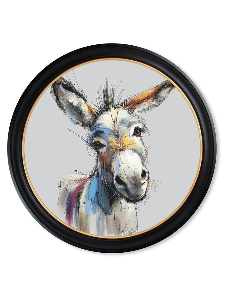 Donkey Jack & Jennet Cosy Sketch - Oxford Round Frame - TheArtistsQuarter