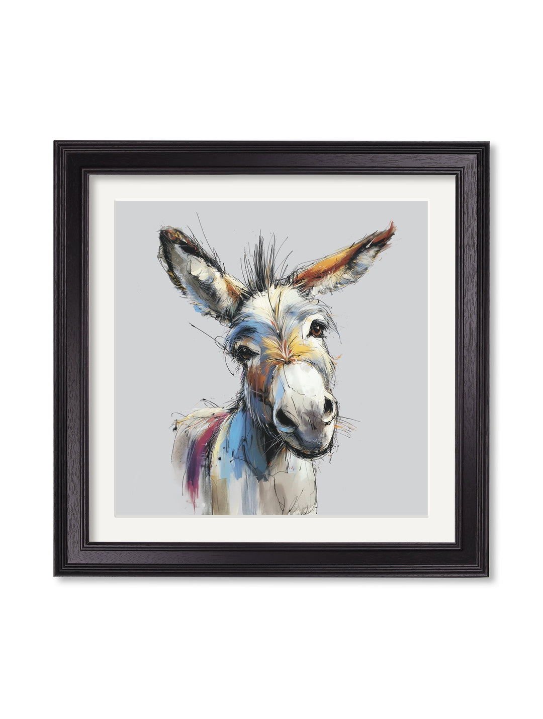 Donkey Jack & Jennet Cosy Sketch - Black Hurstwood Square Frame - TheArtistsQuarter