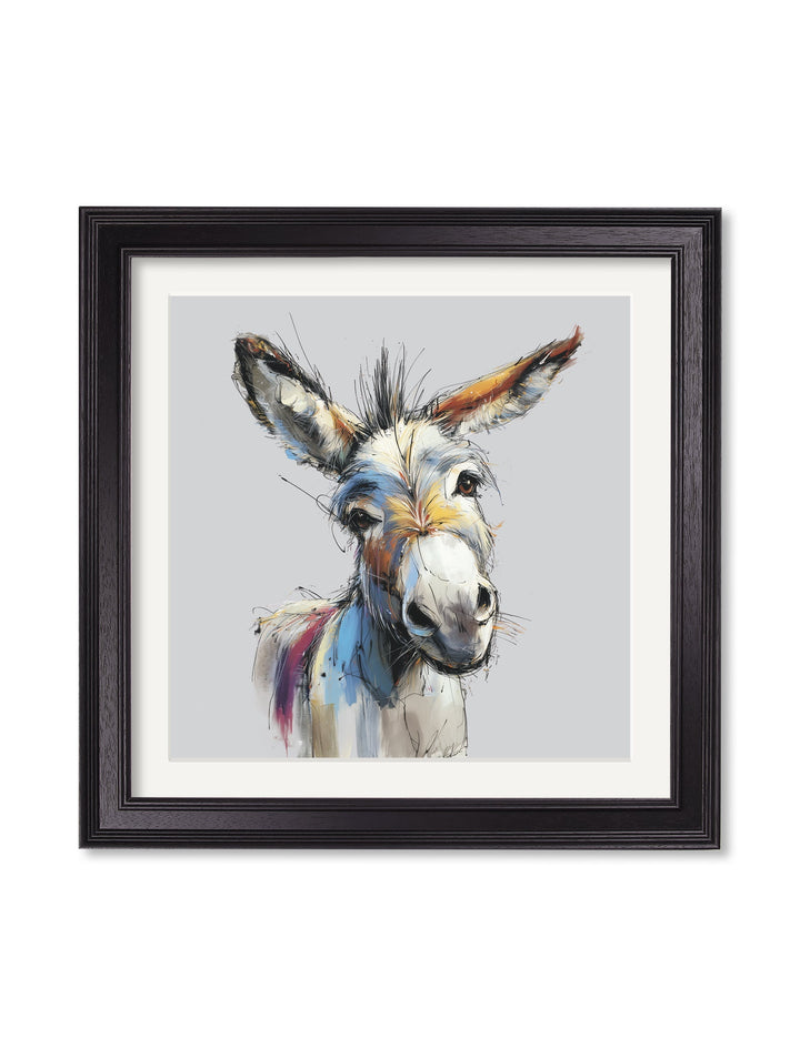 Donkey Jack & Jennet Cosy Sketch - Black Hurstwood Square Frame - TheArtistsQuarter