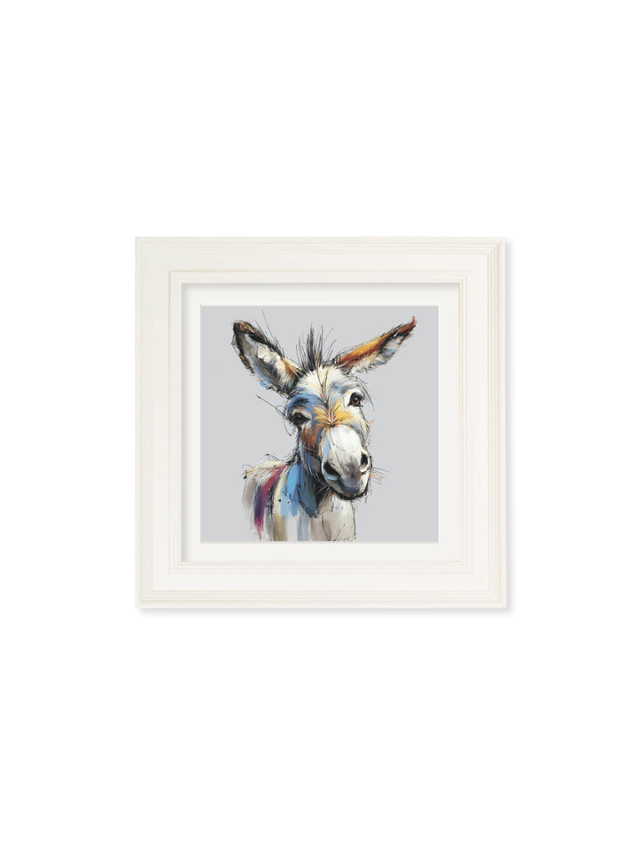 Donkey Jack & Jennet Cosy Sketch - Cream Hurstwood Square Frame - TheArtistsQuarter