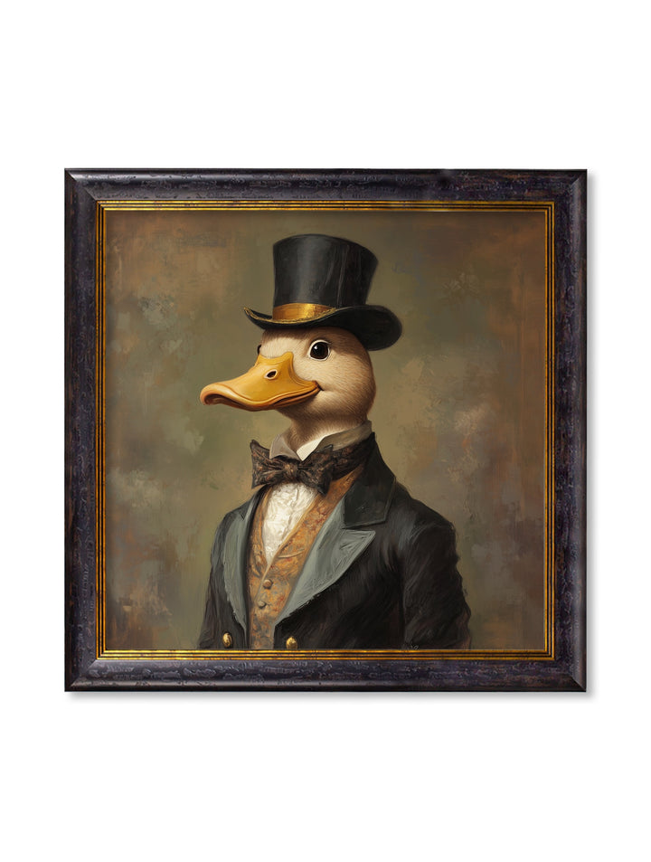 Captain Quackmore - Gentleman Duck Oxford Square Frame - TheArtistsQuarter