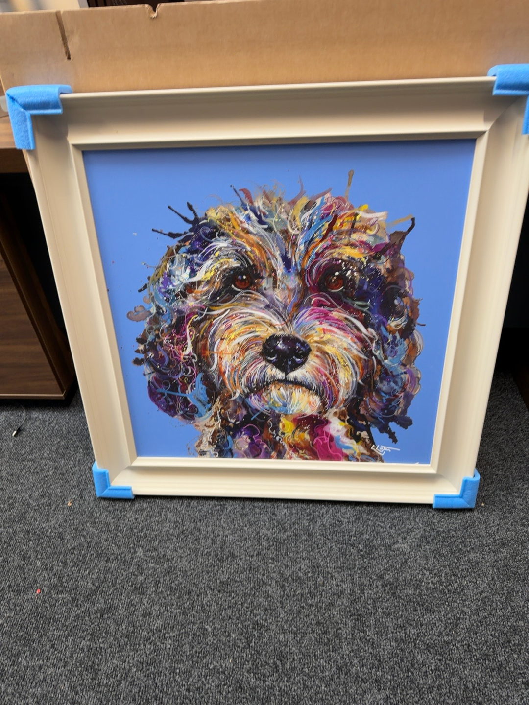 Colourful Dog by Louise Luton (slight mark bottom corner)