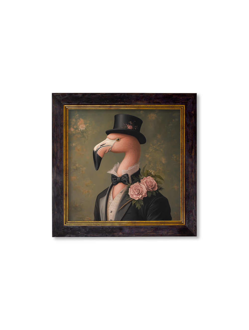 Baron Von Blush - Gentleman Flamingo Oxford Square Frame - TheArtistsQuarter