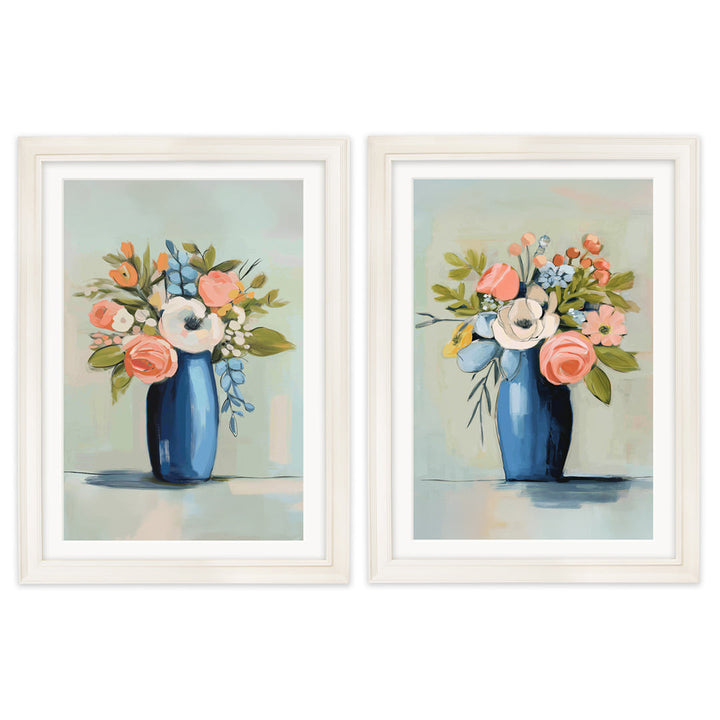 The Pastel Bouquet Duo - Cream Hurstwood Frame - TheArtistsQuarter
