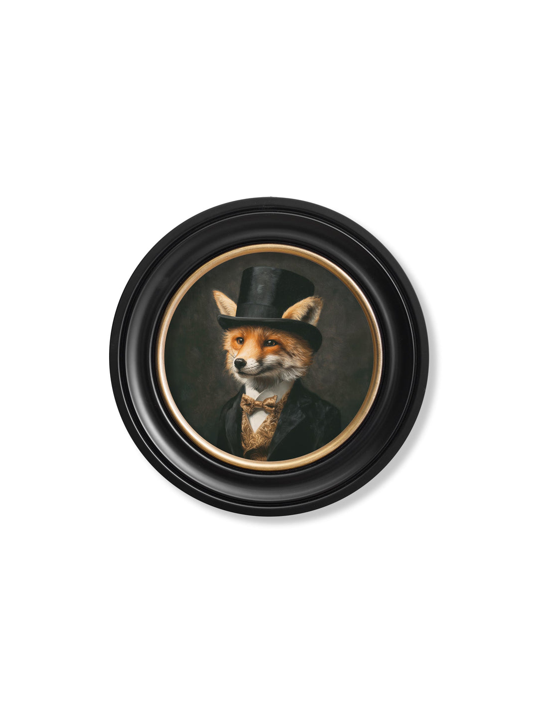 Count Foxalot - Gentleman Fox Oxford Round Frame - TheArtistsQuarter