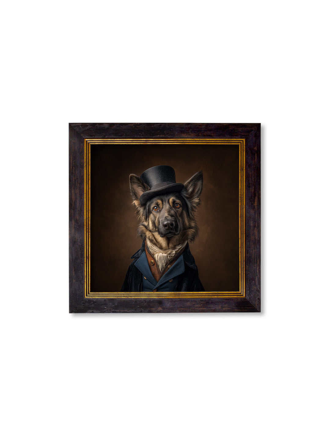 Count Von Shepherd - Gentleman German Shepherd Oxford Square Frame - TheArtistsQuarter