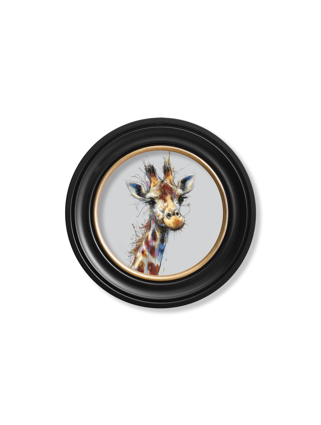 Tall Giraffe Cosy Sketch - Oxford Round Frame - TheArtistsQuarter