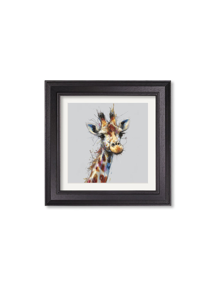 Tall Giraffe Cosy Sketch - Black Hurstwood Square Frame - TheArtistsQuarter