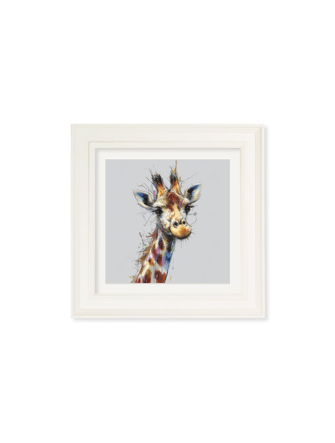 Tall Giraffe Cosy Sketch - Cream Hurstwood Square Frame - TheArtistsQuarter