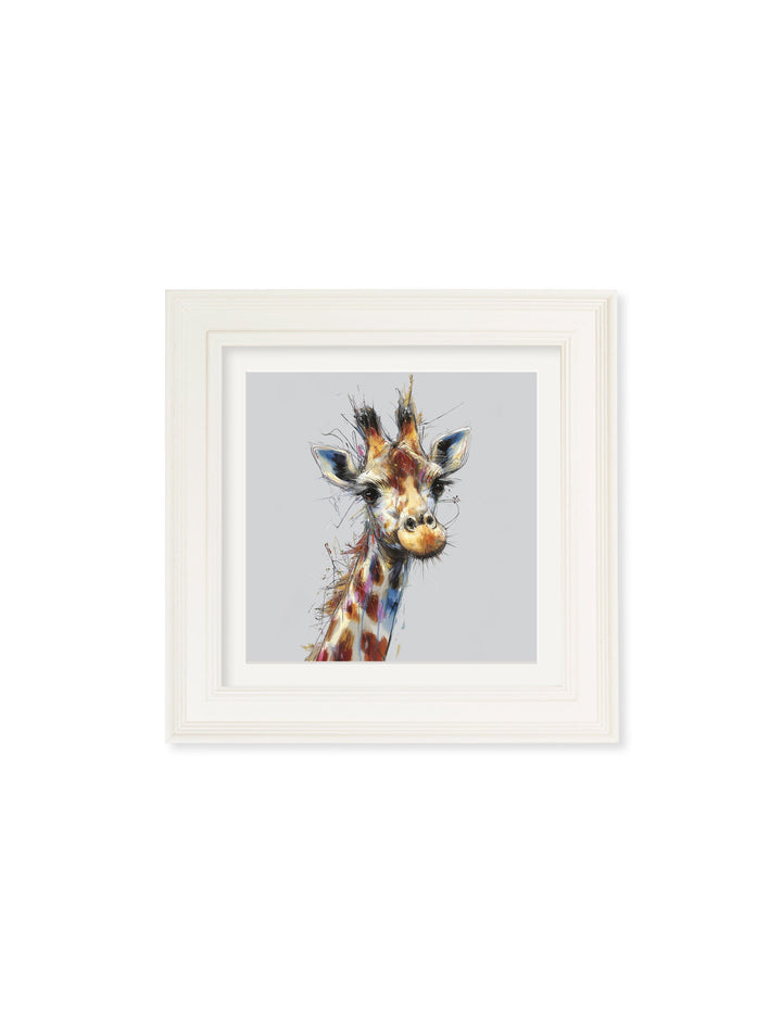 Tall Giraffe Cosy Sketch - Cream Hurstwood Square Frame - TheArtistsQuarter