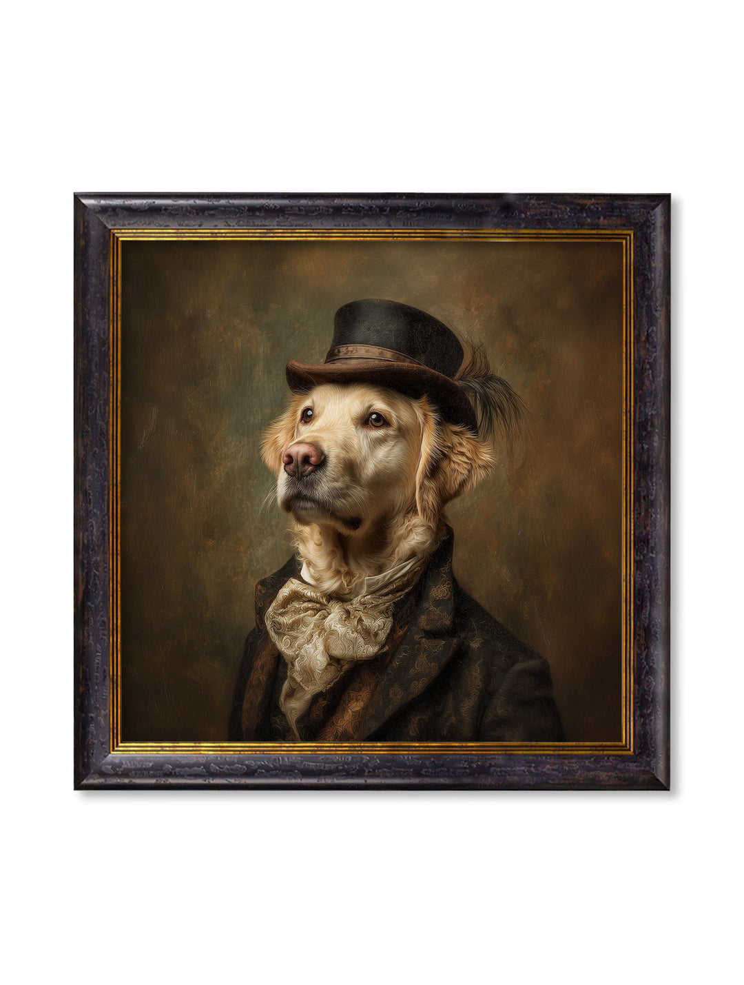 Lord Goldpaw - Gentleman Golden Labrador Oxford Square Frame - TheArtistsQuarter