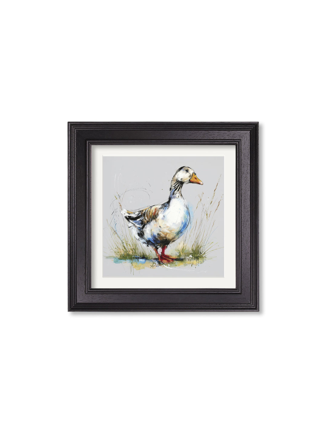White Goose Cosy Sketch - Black Hurstwood Square Frame - TheArtistsQuarter