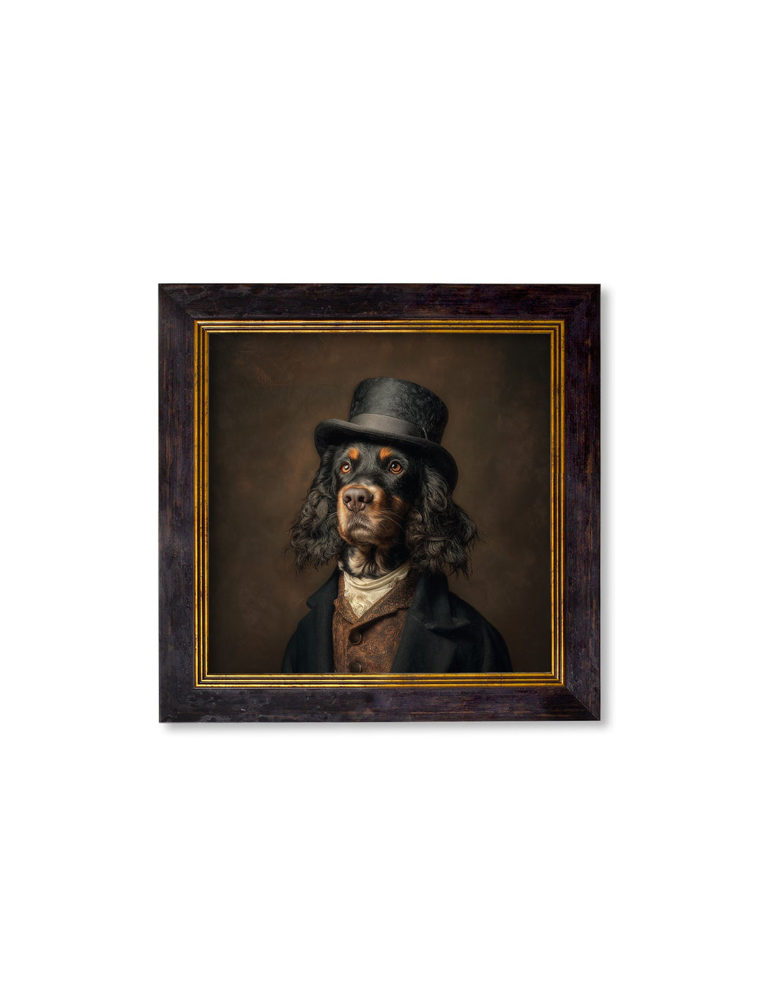 Duke Gordy of Tails - Gentleman Gordon Setter Oxford Square Frame - TheArtistsQuarter