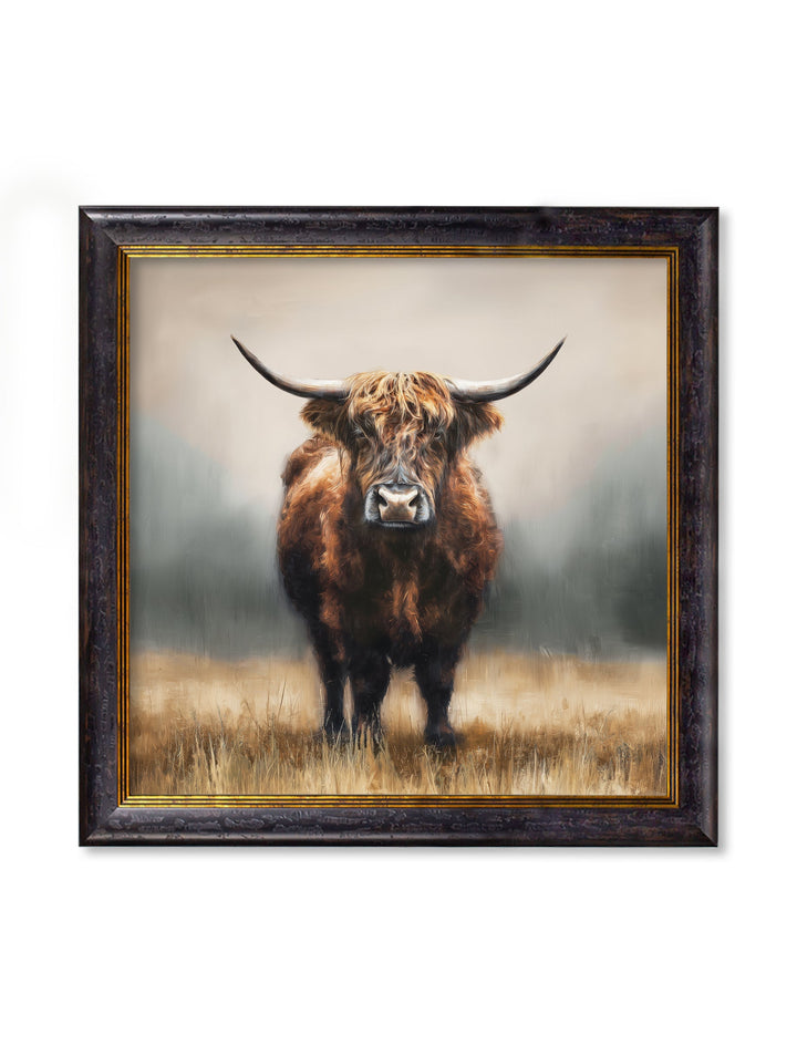Highland Cow - Oxford Square Frame - TheArtistsQuarter