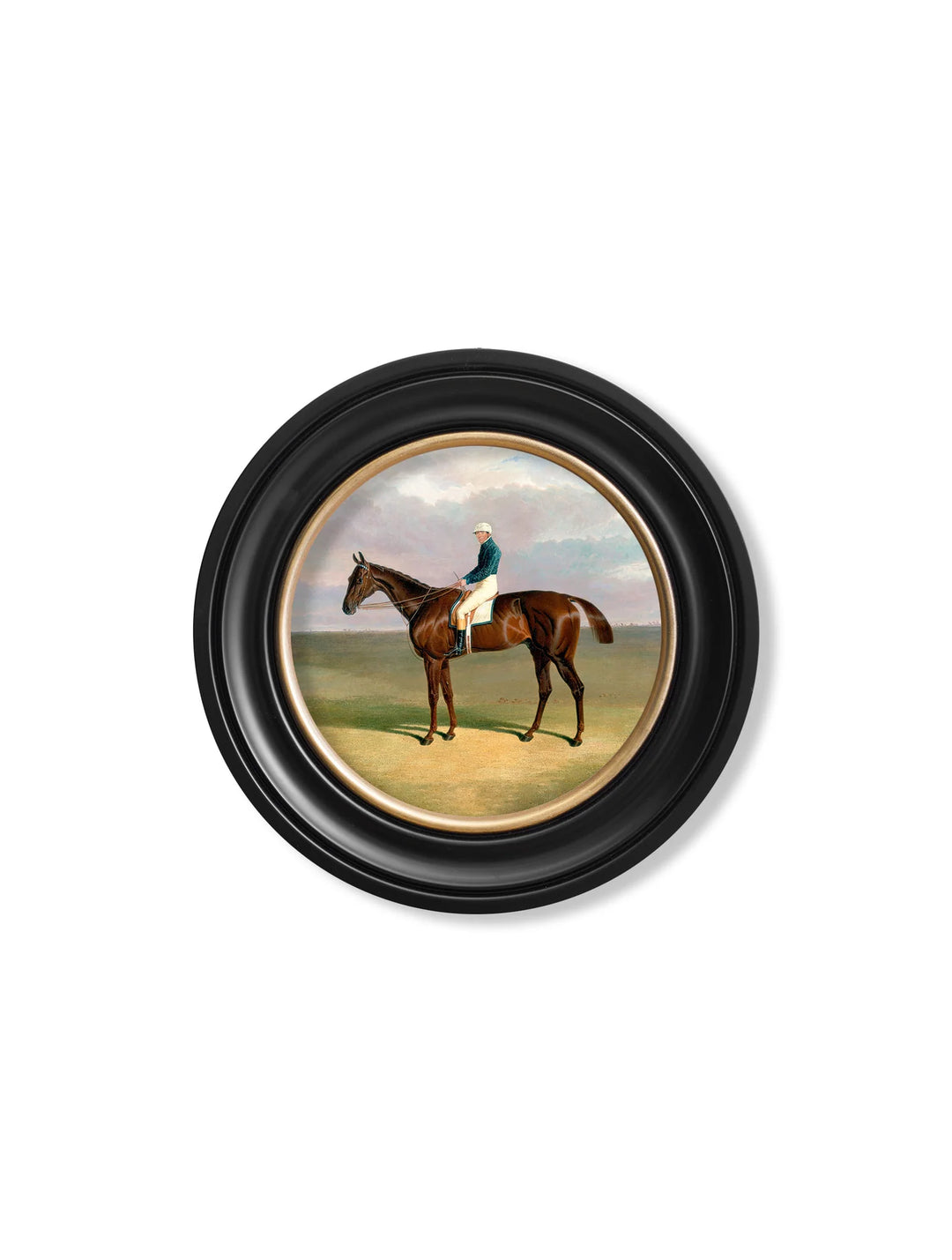 c.1840 Horse and Jockey - Round Frame - TheArtistsQuarter