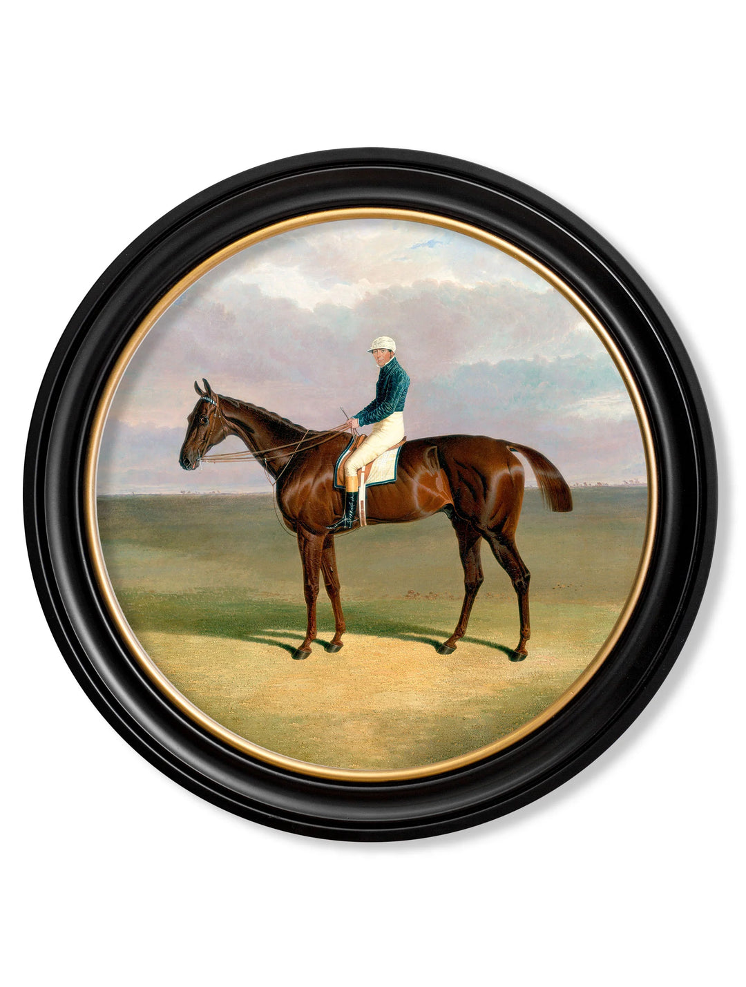 c.1840 Horse and Jockey - Round Frame - TheArtistsQuarter