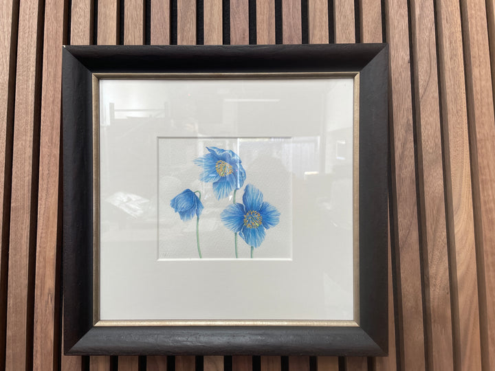 Blue Flowers By Sarah Ewing (Original) *Very slight seconds - TheArtistsQuarter