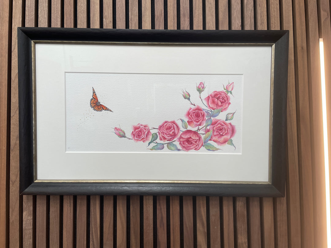 Butterfly Roses By Sarah Ewing (Original) - TheArtistsQuarter